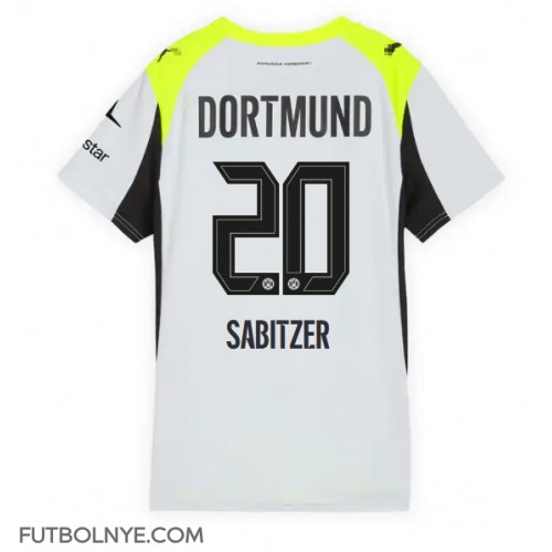 Camiseta Borussia Dortmund Marcel Sabitzer #20 Visitante Equipación para mujer 2025-26 manga corta